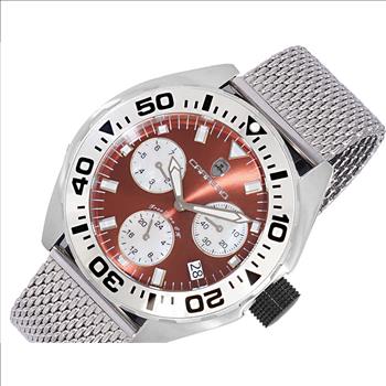 LeChateau, Men's Swiss Multi-Functiom Ronda X30 Movement, Brown Dial -Bezel, Stainless Steel Mesh band, C1S8824-BN_MESH - MSRP: $2,340.00