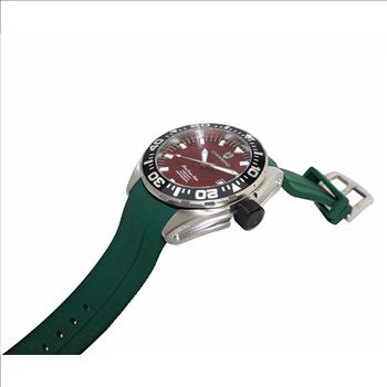 LeChateau, Men's Automatic NH35-24 JEWEL Mov't, Maroon MOP- Dial - Black Bezel, Silicon Band,  C1S8925-BN_GN - MSRP: $2,388.00