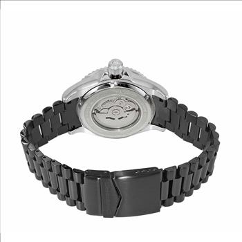 Lechateau Watches Men's Automatic - Magnifying Date, Black Dial and Bracelet with Silvertone Case, C1S266BU_BKIPB - Retail at (MSRP: $ 2,124.00)