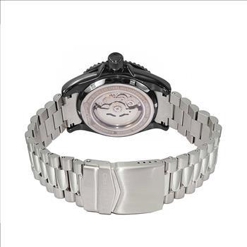 Lechateau Men's Automatic NH35 -21 JEWELS, Blue MOP w/ Magnifying Date Dial with Exhibition Back, Black-IP - C1BK888BK-BU_SS - Retail at (MSRP: $ 2,124.00)