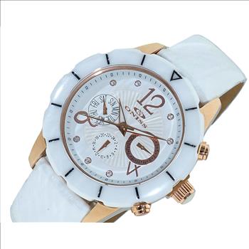 ONISS  White High-tech Ceramic  and Stainless Steel Case with White Genuine Leather Strap,  ON7200-LB_WT (MSRP: $ 550.00)