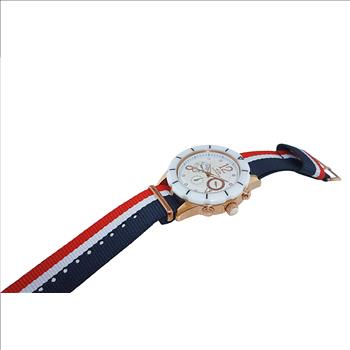 ONISS  White High-tech Ceramic  and Stainless Steel Case with Multi-Colored Strap,  (MSRP: $ 550.00)