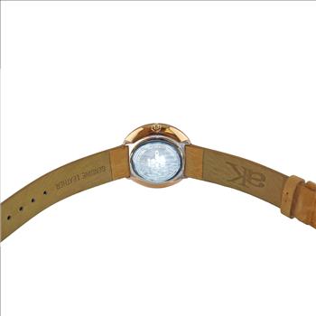 ONISS  Ladies, White High-tech Ceramic and Stainless Steel Case and Blue Genuine Leather Strap, Rose tone , ON7262-LBU (MSRP:  $550.00)