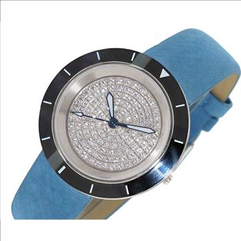 ONISS  Ladies, White High-tech Ceramic and Stainless Steel Case and Blue Genuine Leather Strap, ON7261-LBU (MSRP:  $550.00)