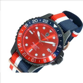 LeChateau, Men's TIME BOLD- X1, NH35 AUTOMATIC MOVEMENT,  IP-BLACK  BLUE/RED, C1B737BU-MR_NY - MSRP:  $2,340.00