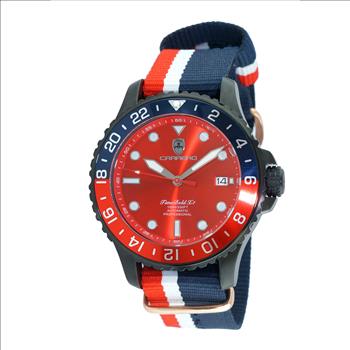 LeChateau, Men's TIME BOLD- X1, NH35 AUTOMATIC MOVEMENT,  IP-BLACK  BLUE/RED, C1B737BU-MR_NY - MSRP:  $2,340.00
