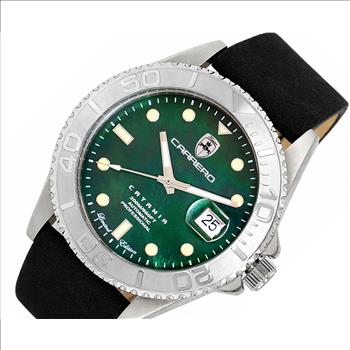 Lechateau Watches Men's Automatic - Magnifying Date, MOP Dial with Exhibition Back, C1S266GN_LBKRetail at (MSRP: $ 2,124.00)