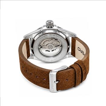Lechateau Watches Men's Automatic - Magnifying Date, MOP Dial with Exhibition Back, C1S266BU_LBN - Retail at (MSRP: $ 2,124.00)