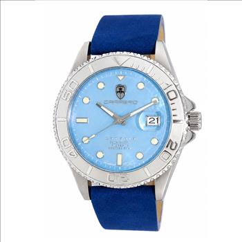 Lechateau Watches Men's Automatic - Magnifying Date, MOP Dial with Exhibition Back, C1S266BU_LBU - Retail at (MSRP: $ 2,124.00)