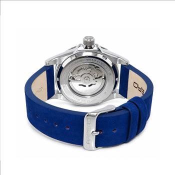 Lechateau Watches Men's Automatic - Magnifying Date, MOP Dial with Exhibition Back, C1S266BU_LBU - Retail at (MSRP: $ 2,124.00)