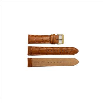 GENUINE LEATHER STRAP (22 mm) -  ( BROWN -GOLD) SOFT LIGHTTEXTURE - AK0006-GBN