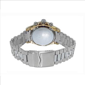 Lechateau Mens, Swiss-Ronda Chronograph Mov't, 2- Told Gold Case, Light Blue -Date Dial, C2T101LBU_SS- MSRP: $2,468.00