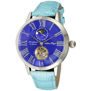 ADEE KAYE 20 Jewels Automatic Movement with Moon Phase Complication, AK2269-12BU-LBU RETAIL AT (MSRP: $645.00)