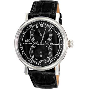 Adee Kaye 20-Jewels TY2708  Automatic Regulator Movement , Genuine leather band, AK5665-MBK - Retail price at $600.00
