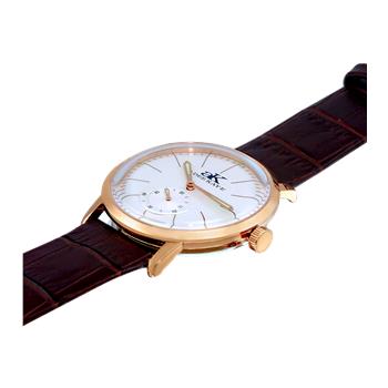 ADEE KAYE 21 JEWELS MECHANICAL , DOME CRYSTAL AND GENUINE LEATHER BAND, AK9044-MRGSV_LB, (MSRP: $600.00)