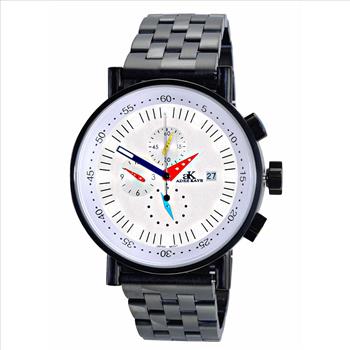 ADEE KAYE CHRONOGRAPH MOV'T, STAINLESS STEEL CASE AND BAND, MULTI- COLOR HANDS , AK2268-60IPB-SV RETAIL AT (MSRP:$675.00)