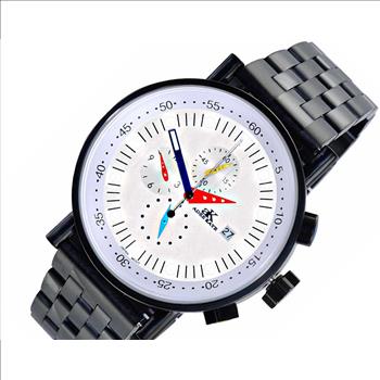 ADEE KAYE CHRONOGRAPH MOV'T, STAINLESS STEEL CASE AND BAND, MULTI- COLOR HANDS , AK2268-60IPB-SV RETAIL AT (MSRP:$675.00)