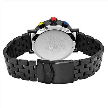 ADEE KAYE CHRONOGRAPH MOV'T, STAINLESS STEEL CASE AND BAND, MULTI- COLOR HANDS , AK2268-60IPB-SV RETAIL AT (MSRP:$675.00)