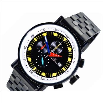 ADEE KAYE CHRONOGRAPH MOV'T, STAINLESS STEEL CASE AND BAND,  MULTI- COLOR HANDS , AK2268-60IPB-YL RETAIL AT (MSRP:$675.00)