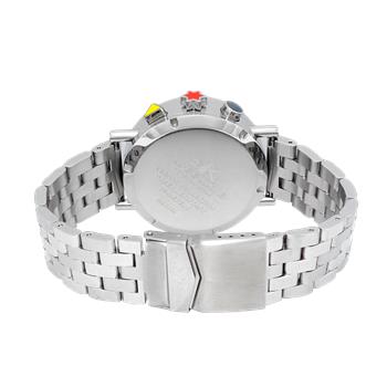 ADEE KAYE CHRONOGRAPH MOV'T, STAINLESS STEEL CASE AND BAND,  MULTI- COLOR HANDS , (MSRP:$675.00)