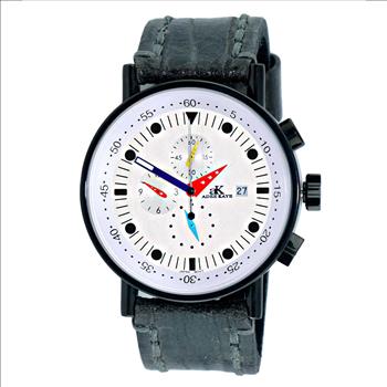 ADEE KAYE CHRONOGRAPH MOV'T, STAINLESS STEEL CASE AND LEATHER STRAP,  AK2268-60IPBSV_LBK - RETAIL AT (MSRP:$675.00)