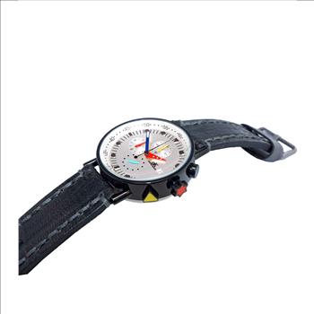 ADEE KAYE CHRONOGRAPH MOV'T, STAINLESS STEEL CASE AND LEATHER STRAP,  AK2268-60IPBSV_LBK - RETAIL AT (MSRP:$675.00)