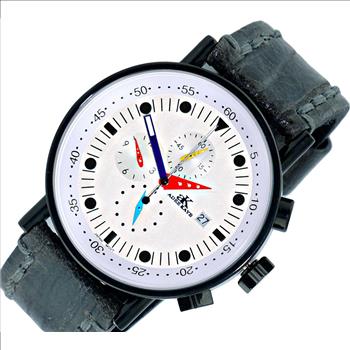 ADEE KAYE CHRONOGRAPH MOV'T, STAINLESS STEEL CASE AND LEATHER STRAP,  AK2268-60IPBSV_LBK - RETAIL AT (MSRP:$675.00)