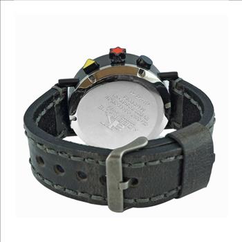 ADEE KAYE CHRONOGRAPH MOV'T, STAINLESS STEEL CASE AND LEATHER STRAP,  AK2268-60IPBSV_LBK - RETAIL AT (MSRP:$675.00)