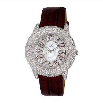 ADEE KAYE CRYSTAL WATCH , 3-HANDS QUARTZ DIAL, AK2117-LBN - RETAIL AT (MSRP: $ 349.00)
