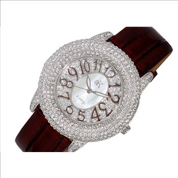 ADEE KAYE CRYSTAL WATCH , 3-HANDS QUARTZ DIAL, AK2117-LBN - RETAIL AT (MSRP: $ 349.00)