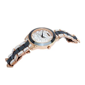 ADEE KAYE FLORENCE , BLACK HIGH-TECH CERAMIC AND ROSE TONE STAINLESS STEEL, 72 pcs BAGUETTE SETTING STONE, MSRP: $635.00