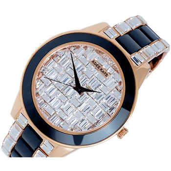 ADEE KAYE FLORENCE , BLACK HIGH-TECH CERAMIC AND ROSE TONE STAINLESS STEEL, 72 pcs BAGUETTE SETTING STONE, MSRP: $635.00
