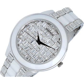 ADEE KAYE FLORENCE , WHITE HIGH-TECH CERAMIC AND SILVER TONE STAINLESS STEEL, 72 pcs BAGUETTE SETTING STONE, MSRP: $635.00