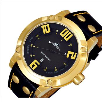 ADEE KAYE GENUINE LEATHER BAND, JAPAN QUARTZ MOVEMENT, AK7281-MGBK