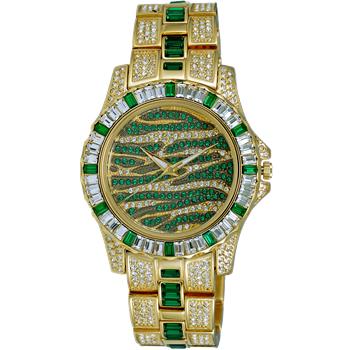 ADEE KAYE, GOLD TONE, MULTI-COLORED STONE (GREEN- WHITE) QUARTZ MOV'T, AK1177-G - RETAIL AT (MSRP: $545.00)