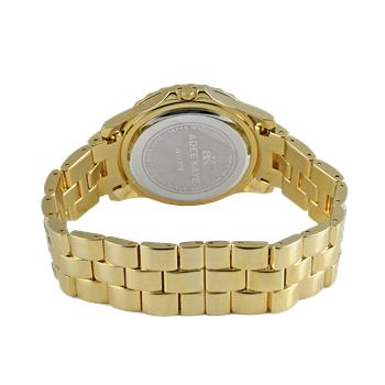 ADEE KAYE, GOLD TONE, MULTI-COLORED STONE (RED- WHITE) QUARTZ MOV'T, AK1177R - RETAIL AT (MSRP: $545.00)