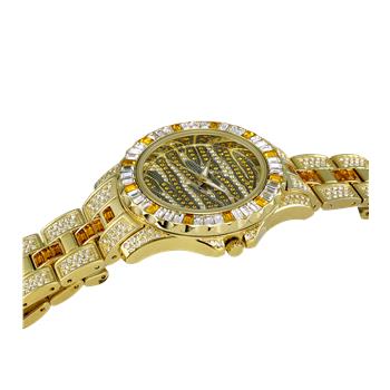 ADEE KAYE, GOLD TONE, MULTI-COLORED STONE (YELLOW- WHITE) QUARTZ MOV'T, AK1177Y - RETAIL AT (MSRP: $545.00)