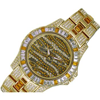 ADEE KAYE, GOLD TONE, MULTI-COLORED STONE (YELLOW- WHITE) QUARTZ MOV'T, AK1177Y - RETAIL AT (MSRP: $545.00)