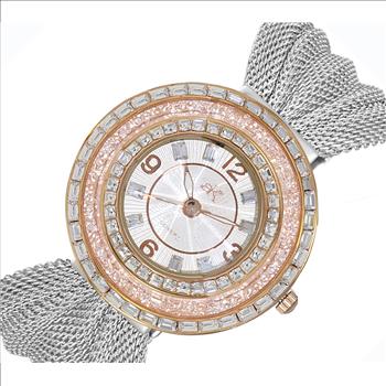 ADEE KAYE, LADIES FACETTED CRYSTAL, MESH BAND , AK2116-LWT_MESH RETAIL AT (MSRP: $355.00)