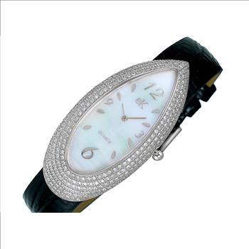 ADEE KAYE LADIES MOP DIAL-CRYSTAL WATCH, AK2527-L, RETAIL AT (MSRP: $ 375.00)