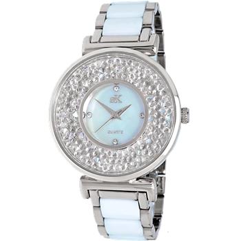 ADEE KAYE LADIES, WHITE HIGH -TECH CERAMIC, AND STAINLESS STEEL CASE, WHITE MOP DIAL, MSRP: $495.00
