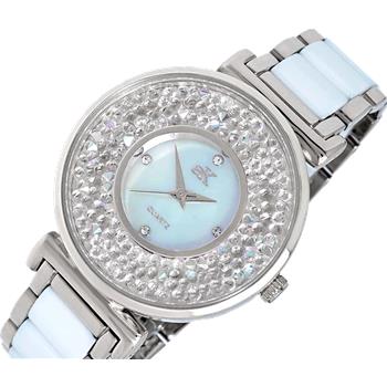 ADEE KAYE LADIES, WHITE HIGH -TECH CERAMIC, AND STAINLESS STEEL CASE, WHITE MOP DIAL, MSRP: $495.00