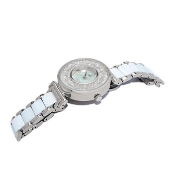 ADEE KAYE LADIES, WHITE HIGH -TECH CERAMIC, AND STAINLESS STEEL CASE, WHITE MOP DIAL, MSRP: $495.00