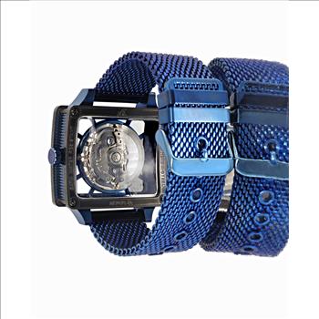 Adee Kaye Men's 24 Jewel Automatic Movement, Skeletal Design, Mesh Band, AK7474-50BUC-BKBZ, RETAIL AT $745.00