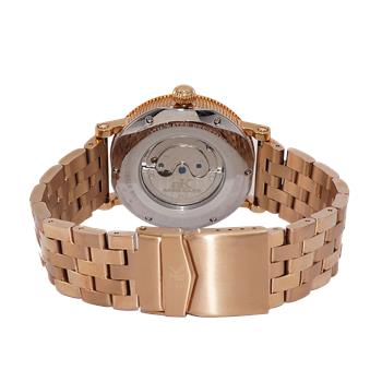 Adee Kaye Men's Automatic Regulator (20 jewels TY2708) , Exhibition back. Rose tone , White Dial. Retail at (MSRP: $600.00)