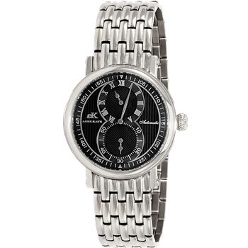 Adee Kaye Men's Automatic Regulator (20 jewels TY2708) , Exhibition back. Silver tone , Black Dial. Retail at (MSRP: $650.00)