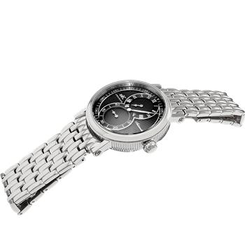 Adee Kaye Men's Automatic Regulator (20 jewels TY2708) , Exhibition back. Silver tone , Black Dial. Retail at (MSRP: $650.00)
