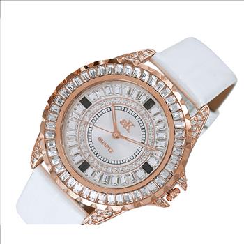 ADEE KAYE MID SIZE, 3 - HANDS COLRED STONE (WHITE), AK2727-R - RETAL AT (MSRP: $ 225.00)