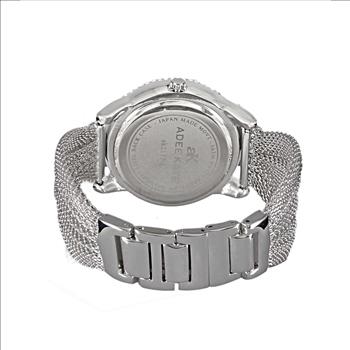 Adee Kaye MID-SIZE, Silvertone Meash-band , Sunray dial, 183pcs setting stone, AK2727-S, MSRP: $345.00