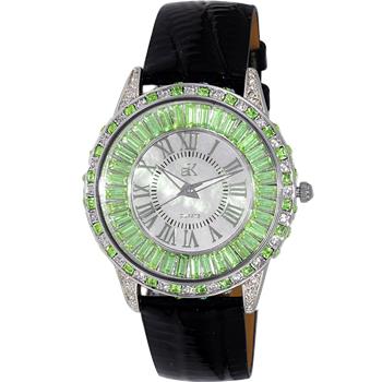 ADEE KAYE, MULTI-COLOR STONES, MOTHER OF PEARL 3-HANDS DIAL, AK2524-LGN - RETAIL AT (MSRP: 345.00)